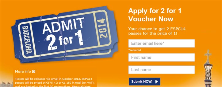 2 for 1 voucher from European SharePoint Conference