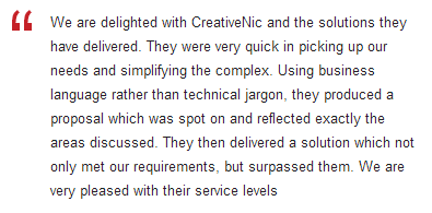 CreativeNic Testimonial
