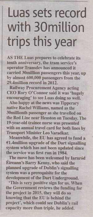 30 million LUAS passengers